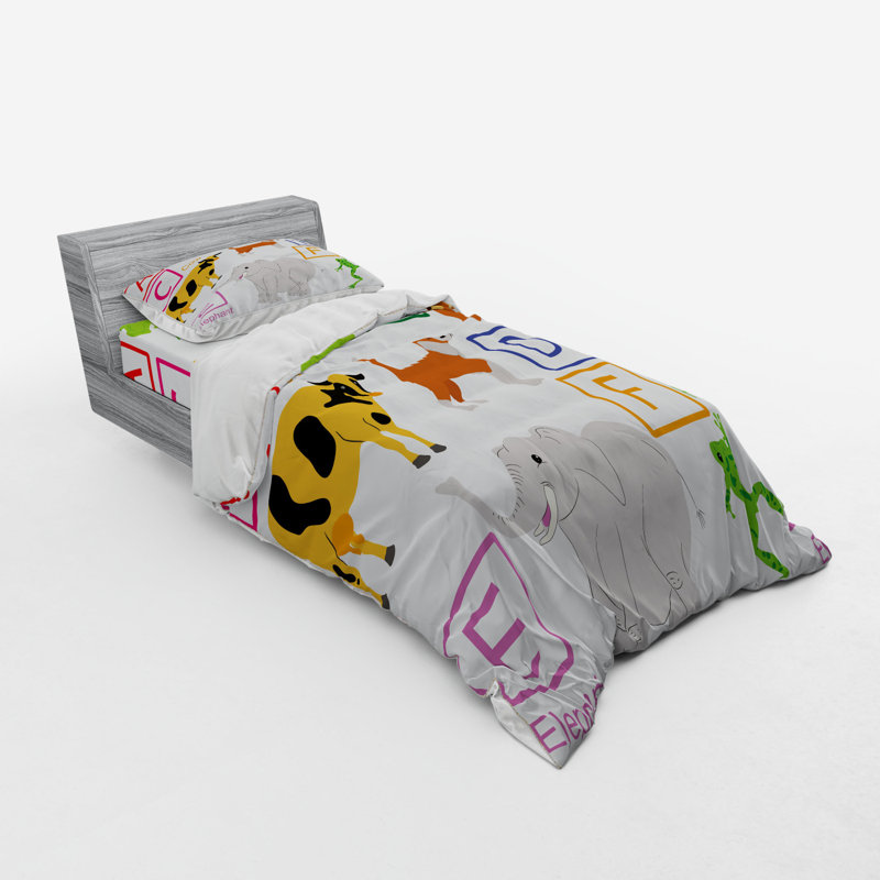 Ensemble de housse de couette en microfibre jaune / gris, Housse de couette simple + 6 pièces supplémentai