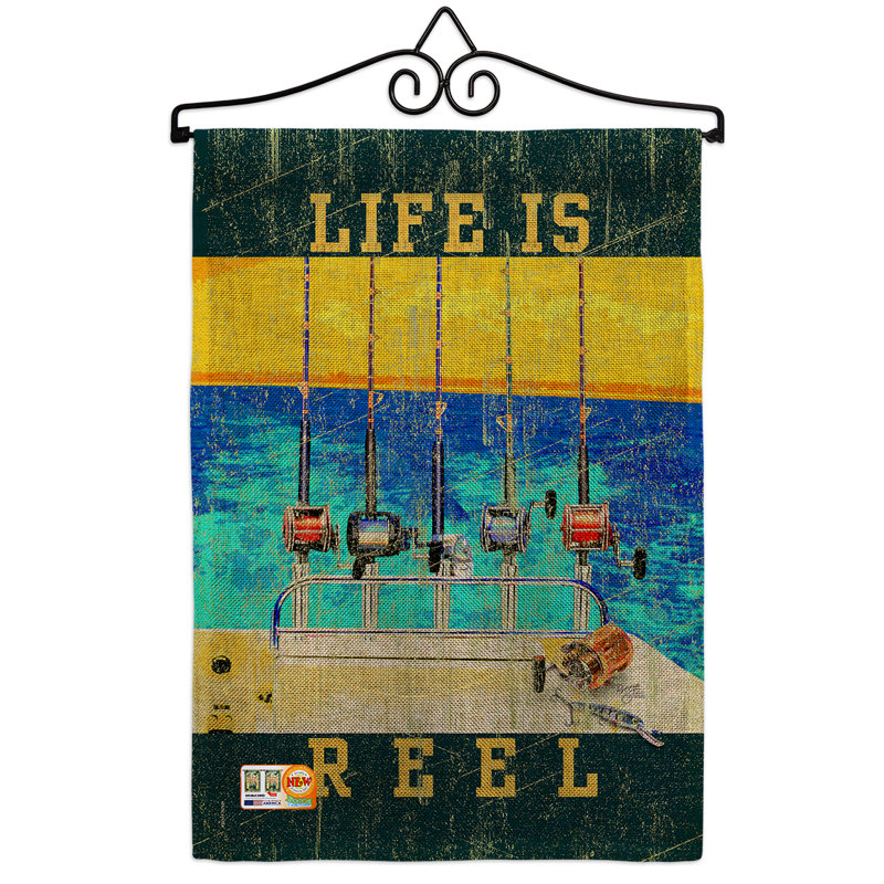 Life is moulinet en toile jute centres d’intérêt sports impressions sportives 2 côtés en toile jute 19 x 13 po drapeau de jardin