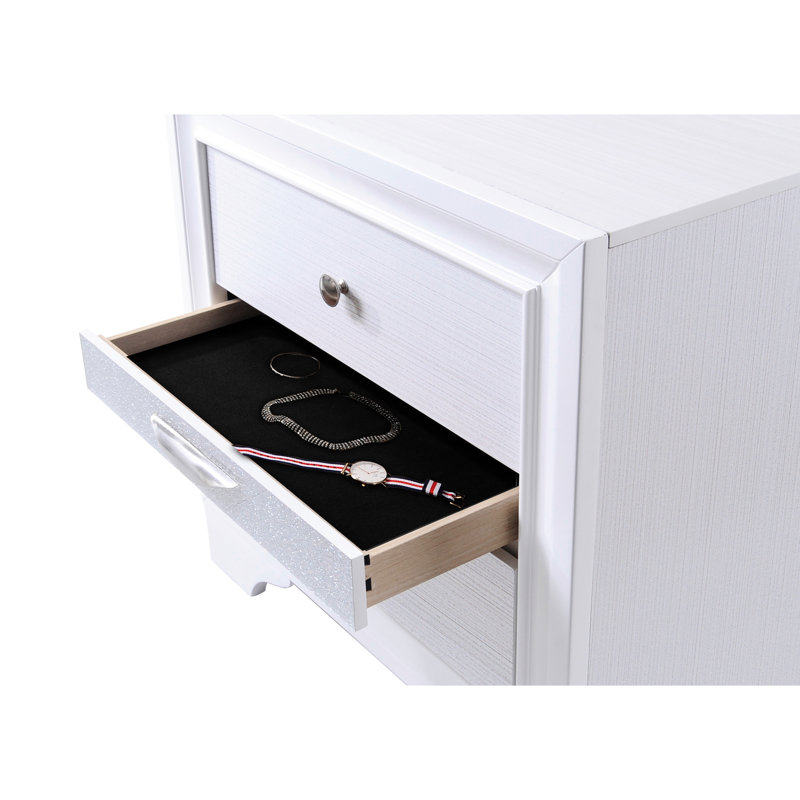 White Nightstand With Functional Compartments And Style - Compact Design, Stylish Elegant For A Luxurious Feel, White