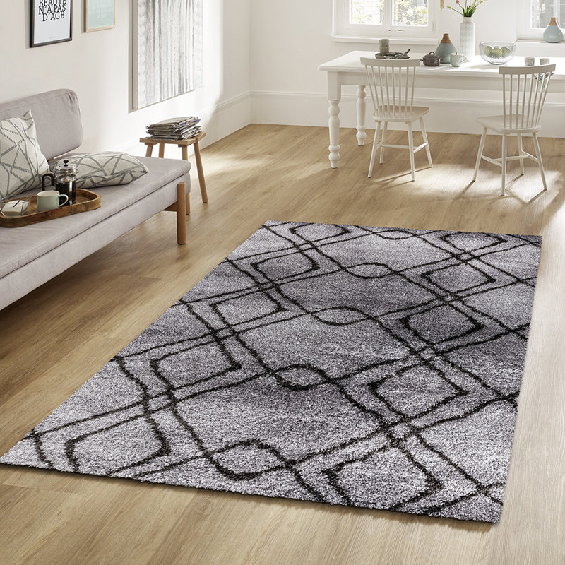 Belgrade Rectangle Geometric Shag, Rectangle 120 x 170cm