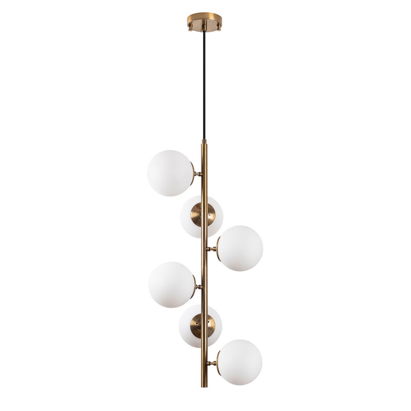 Lustre unique à 6 lumières Luper, Or