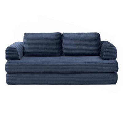 Canapé-lit convertible, sofa de sol pliable en velours côtelé, matelas futon avec oreillers