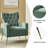 Consolata 37" H Velvet Wingback Chair with Button Tufting and Metal Legs-1263000502