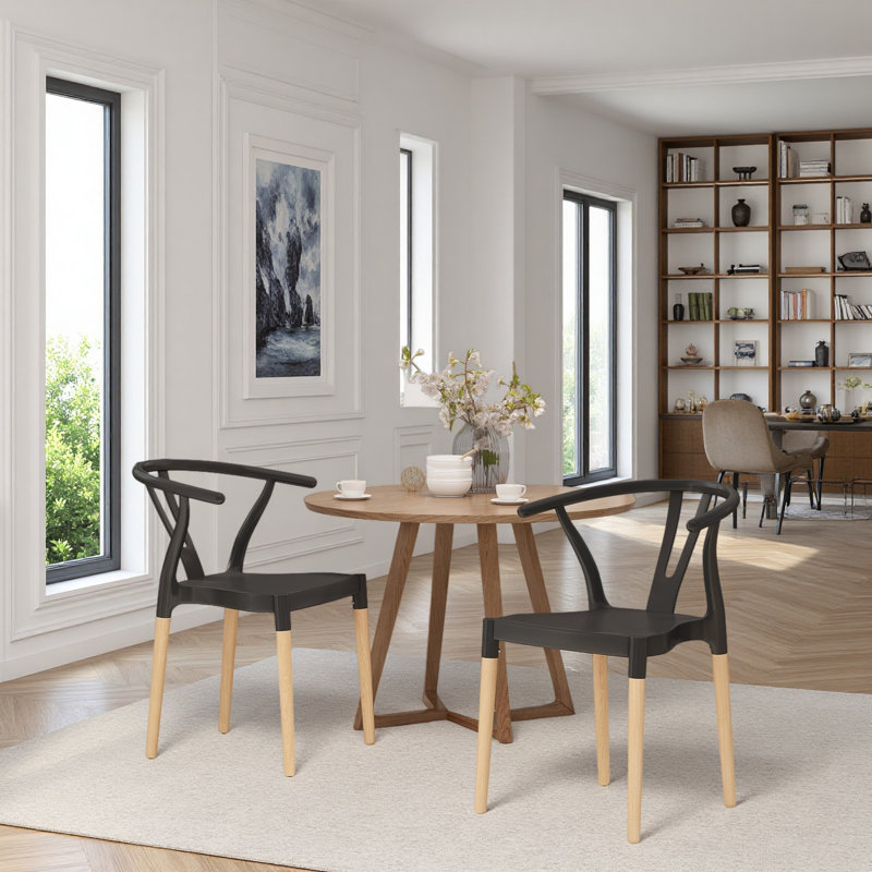 Chaise de salle à manger en plastique (ensemble de 2)