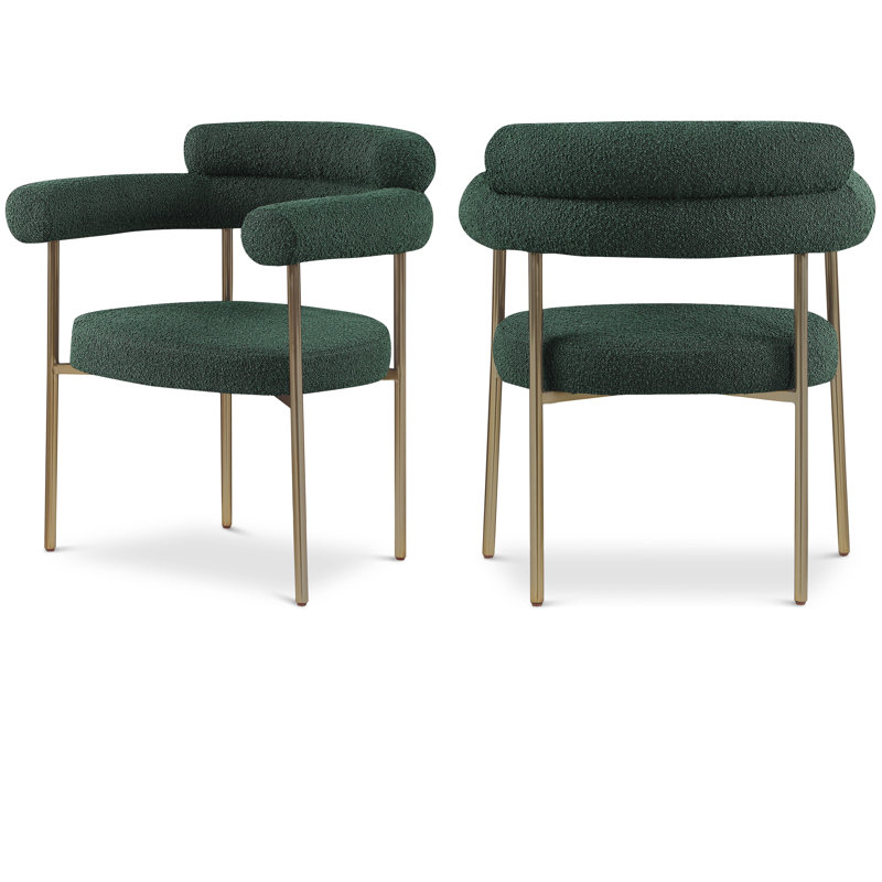 Fauteuil Joni Boucle, Vert, Laiton brossé