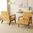 Jyrin Mid Century Upholstered Orange Corduroy Solid Wood Accent Chair with an Extra Pillow-1690814845-1690814841