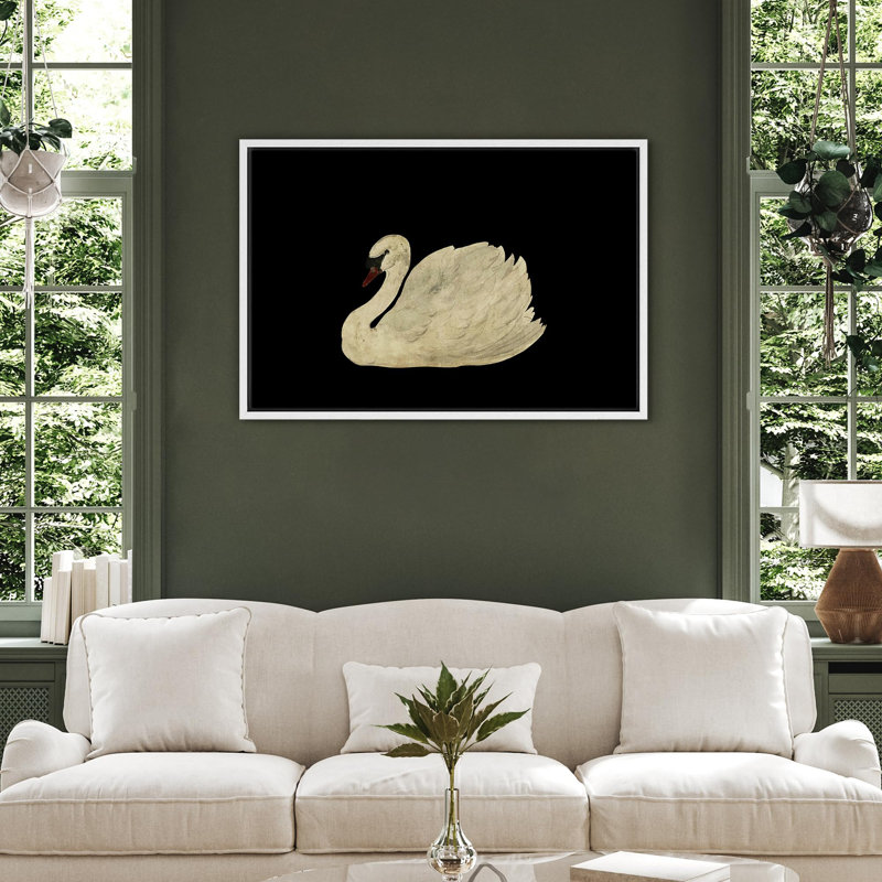 Élégant cygne, oiseaux gracieux, illustrations, campagne française rustique, H 24 po x l 16 po, Blanc