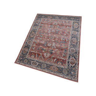 Oriental Machine-Made Red/Blue Area Rug