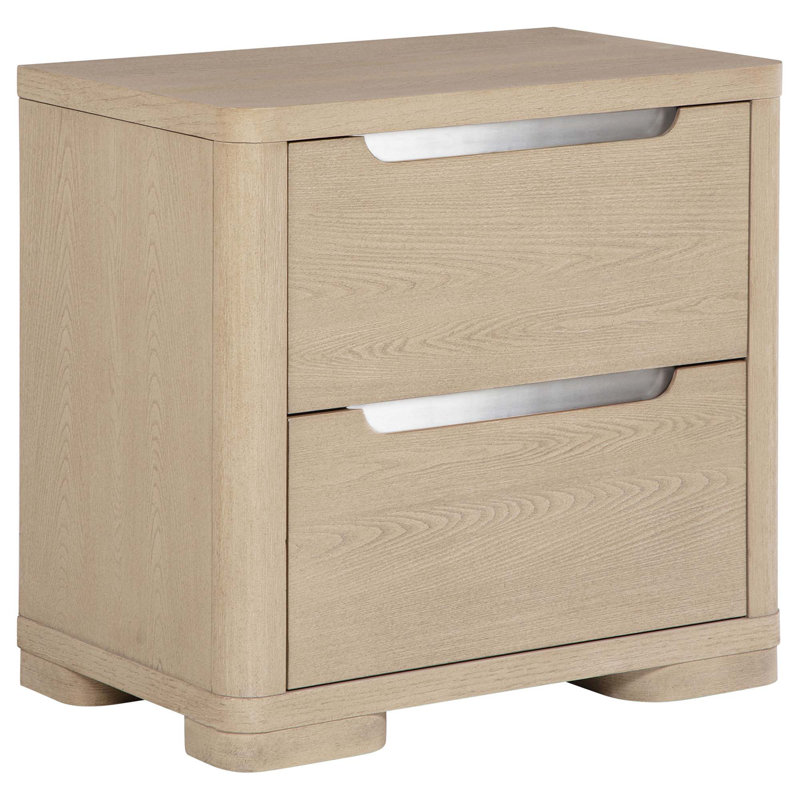 Mirador Light Elm 2-Drawer Nightstand Bedside Table