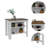 7-Shelf 4-Door 2-piece Kitchen Set, Upper Wall Cabinet and Kitchen Island White and Walnut-887608391