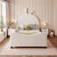 Lit de jour simple rembourré avec tête de lit à oreilles de lapin, structure en bois robuste, capacité de 250 lb-129527425