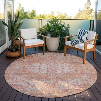 Machine Washable Indoor/Outdoor Chayden ACN1104 Coral Rug