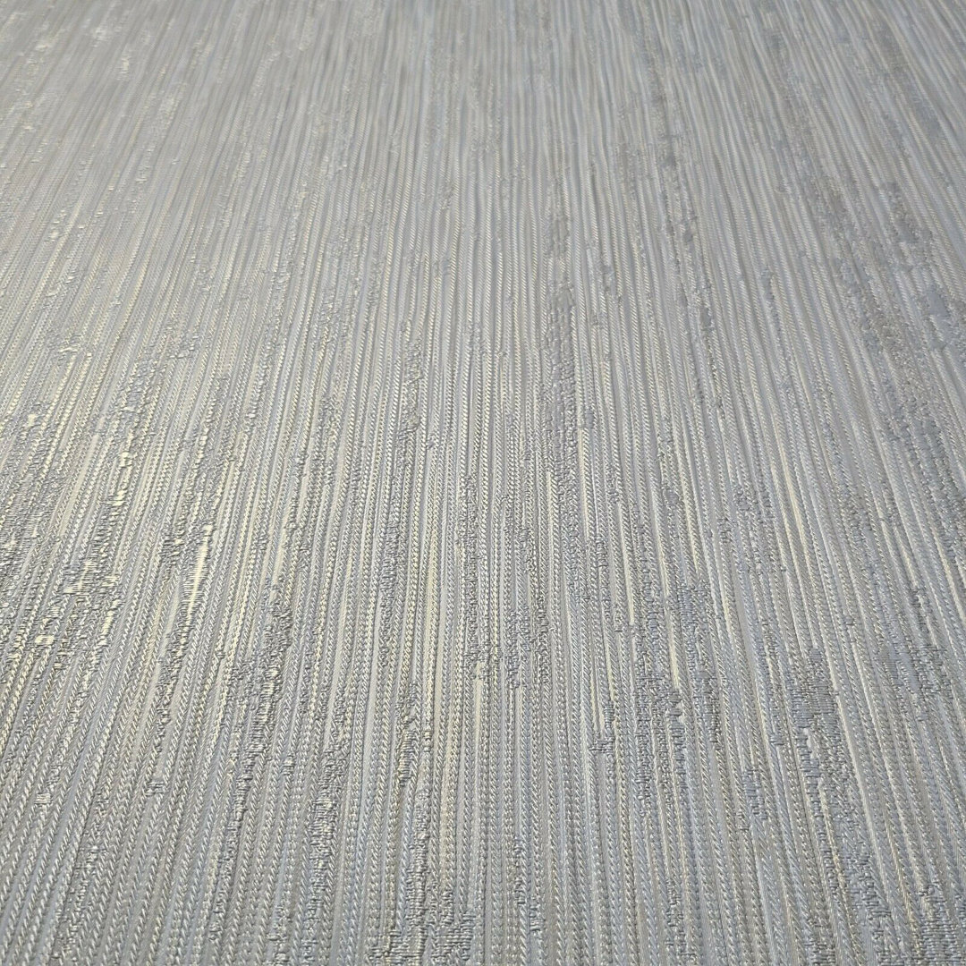 Cream Gold Metallic Stria Lines Faux Fabric Texture Plain Textured Wallpaper 3D Latitude Run®