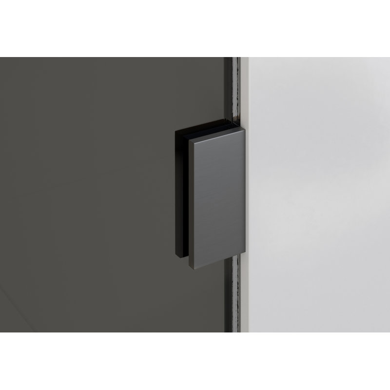 Ursa 30 in. x 78 in. Fully Frameless Gray Tinted Single Fixed Shower Panel, Matte Black