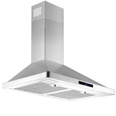 Hotte murale 30 pouces 680 pi³ / min avec conduit convertible sans conduit, commande tactile, filtres permanents, acier inoxydable, ventilateur d'extraction à 3 vitesses, lumière DEL