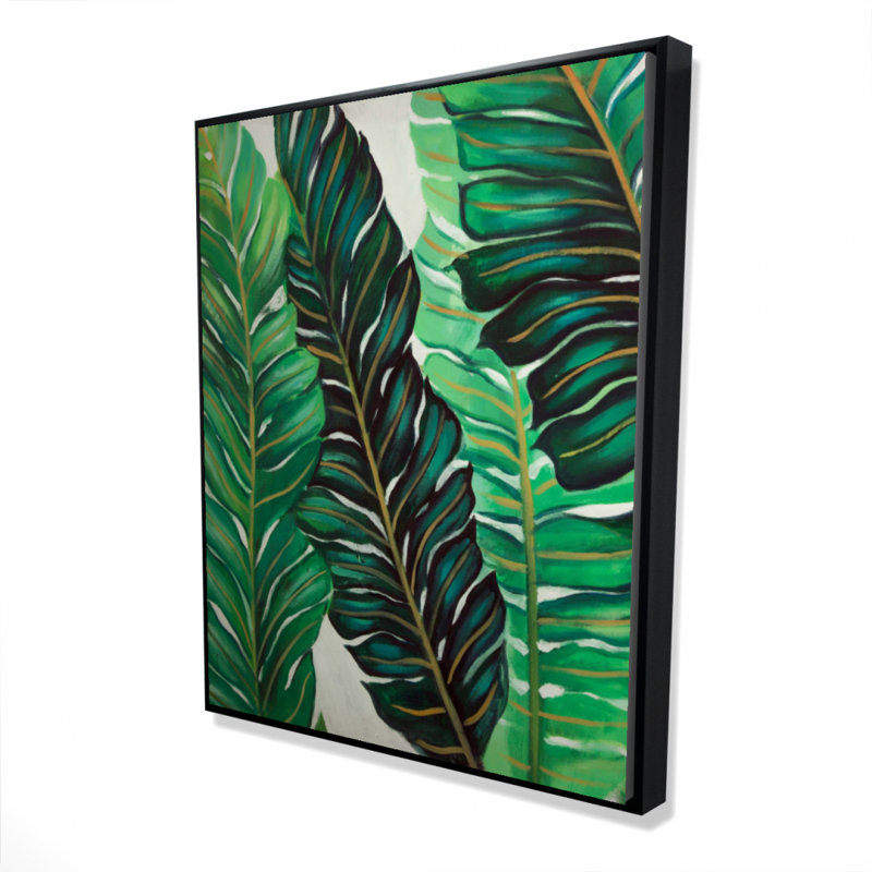 Several Exotic Plant Leaves Print On Canvas