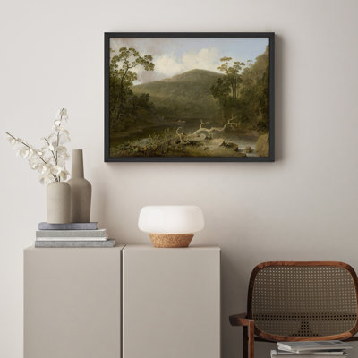 «Country Mountain River Forest Rustic Artwork, impressions encadrées, affiches, petit art mural de salle de bain»
