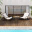 Ensemble de 3 chaises longues de patio avec table d'appoint en acacia-821271181