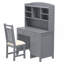 Ensemble de bureau de direction 40 "et chaise avec bibliothèque, bureau d'ordinateur à 4 tiroirs avec chaise rembourrée