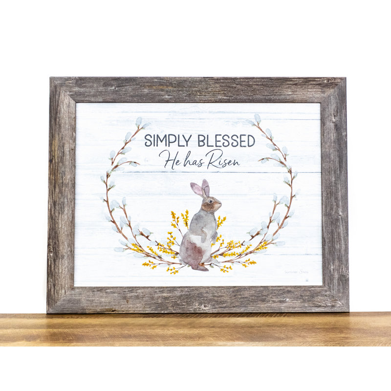 «Seasonal Simply Blessed He Has Risen Easter», impression encadrée
