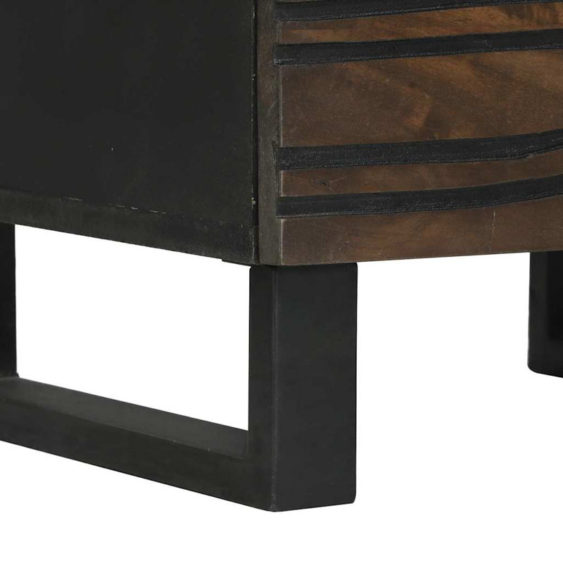 Bedside Cabinet 40 X 33 X 46 Cm Solid Mango Wood, Walnut