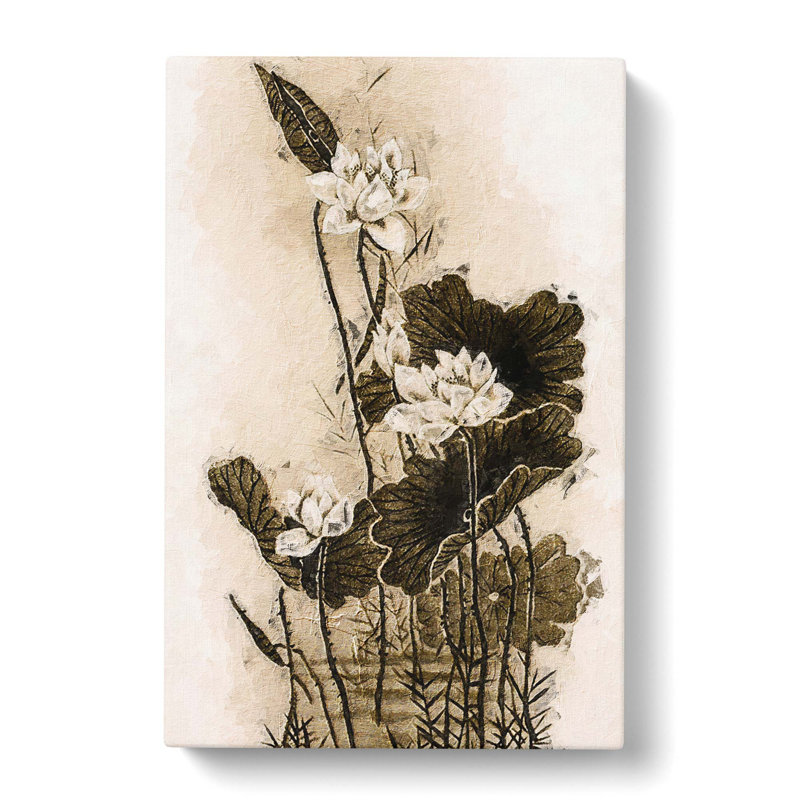 Lotus Flowers - Wrapped Canvas Painting, 50cm H x 35cm W x 3cm D