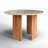 Catalena Round Stone Top with Solid Wood Base Dining Table