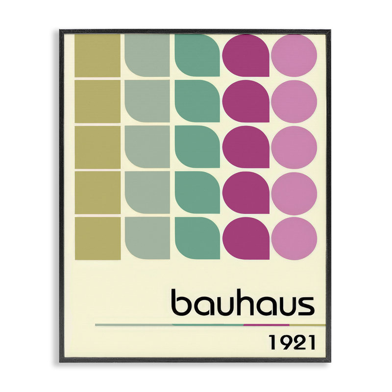 Estampe numérique Bauhaus Midcentury, design par Annabelle Hall, H 14 po x l 11 po, Giclée encadrée noir minuit