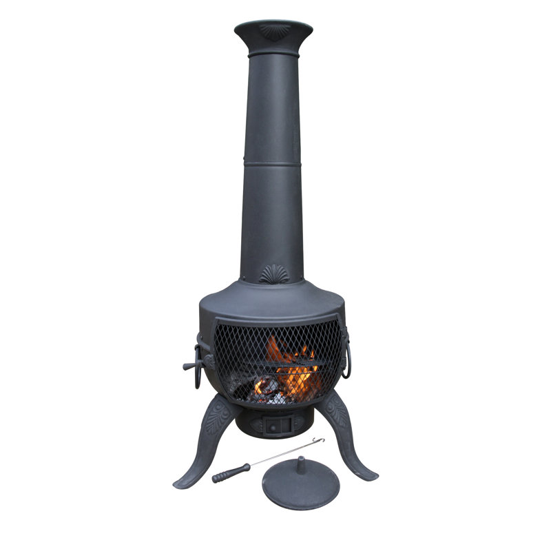 Tia Column Steel Chimnea, Black