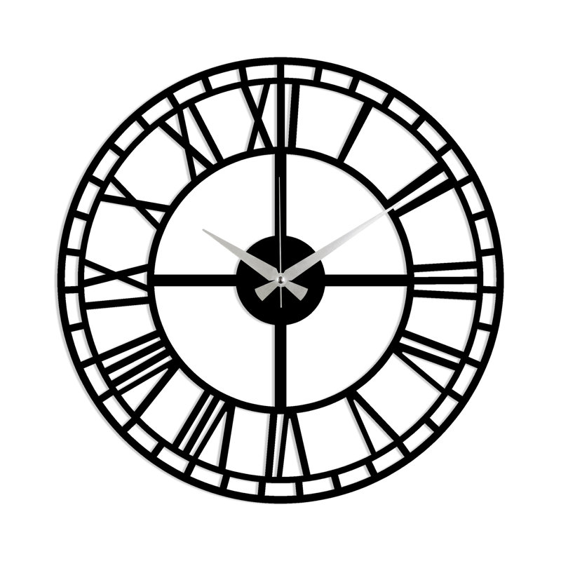 Elegant Metal Wall Clock, 19.0 x 19.0 inches | 100% Durable Metal, Thickness: 0.06 inches | Silent Mechanism, Easy Wall Mount | Perfect for Home Decor & Office, Battery Operated (1 AA Battery Required)