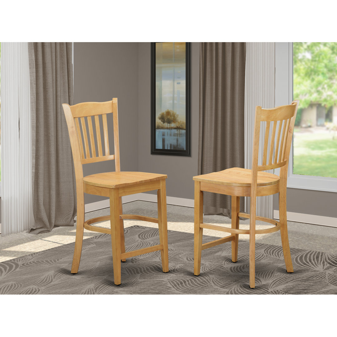Groverson Solid Wood 24" Counter Stool (Set of 2) August Grove® Frame Color/Seat 