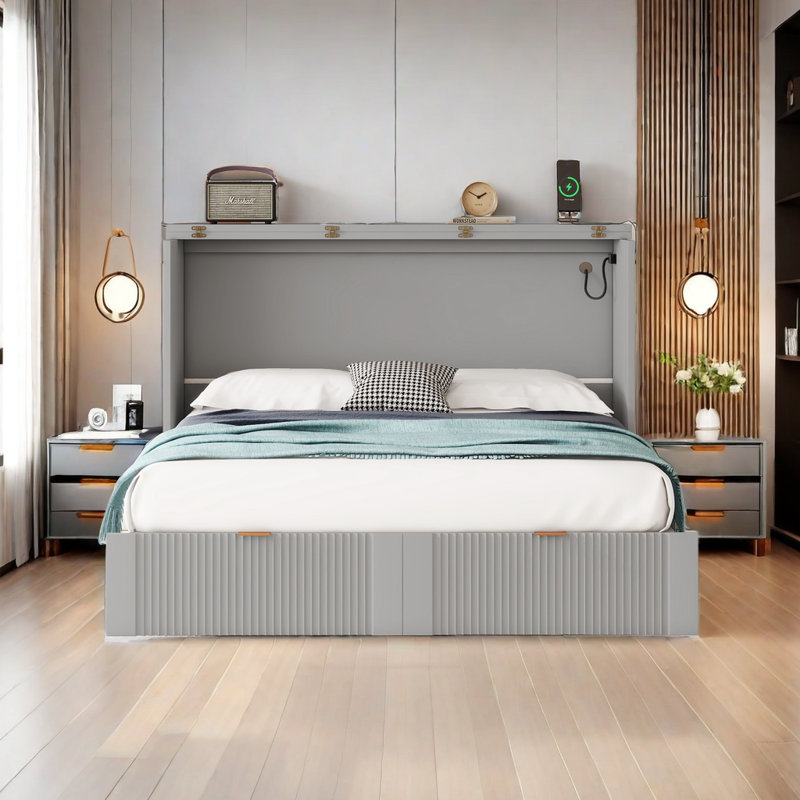 Michonne Storage Bed, Grey