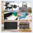 Folding Adirondack Chair, Wood Texture, Cup Holder, All-Weather HDPE for Poolside/Lawn, Black-2030229438