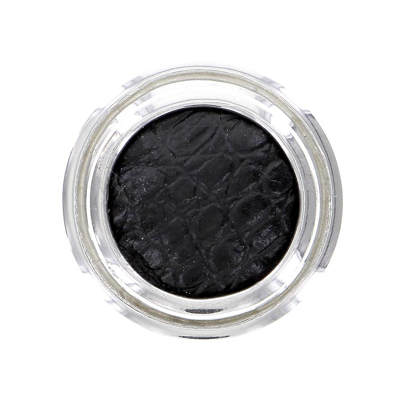 Equestre Round Knob, Large, Polished Nickel, Zebra Stone