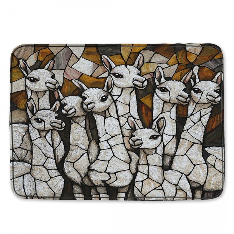 Tapis de bain lamas animaux décor de salle de bain bohémien, L 24 po x L 17 po