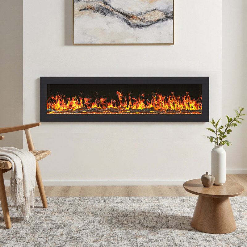 60inch Wall Mount Electric Fireplace, 37.7cm H x 152.4cm W x 19cm D