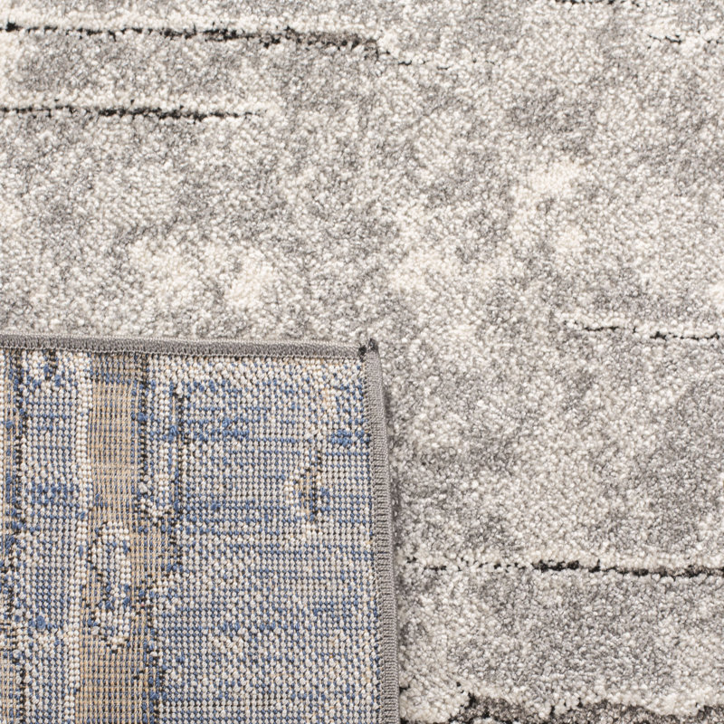 Tapis gris / gris foncé Elmirasol, Rectangle 4 pi x 6 pi