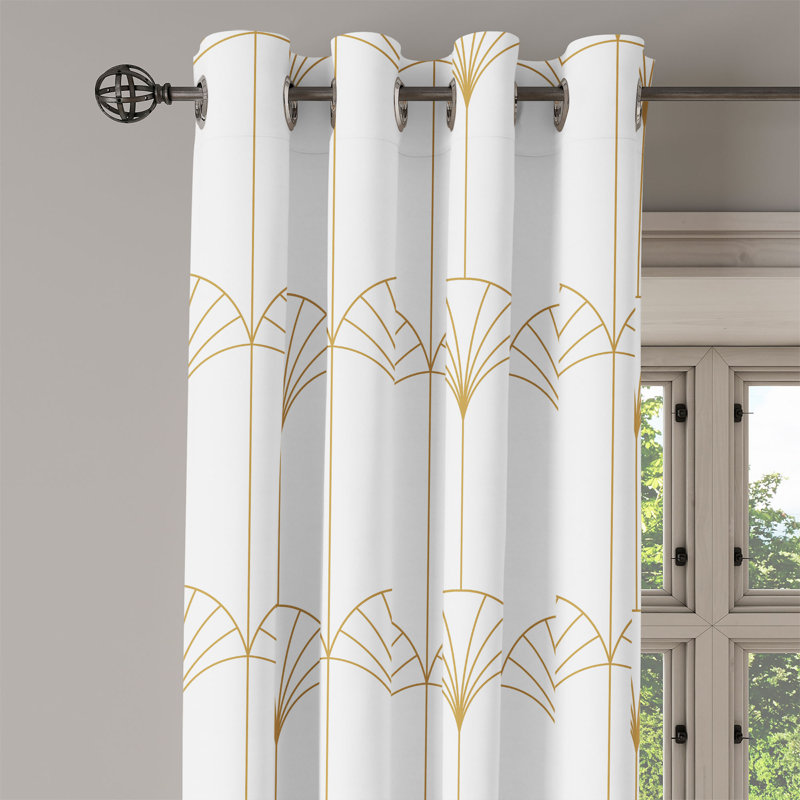 Satin Semi Sheer Curtain Pair, White/Sand Brown, 50" W x 108" L