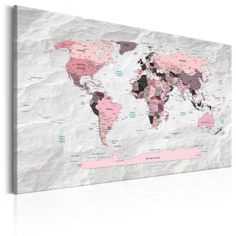 " Pink Continents ", 16" H x 24" W x 0.7" D