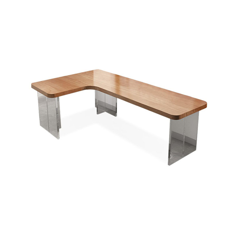 Walnut L-Shaped Solid Wood Writing desk, 29.53"H*70.87"W*39.37"D, Left
