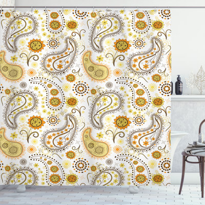 Paisley Shower Curtain with Hooks Included