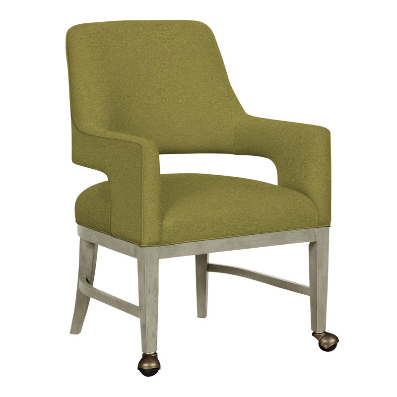 Chaise avec accoudoirs Josie Grande, Polyester sauge 8789, Amande chamois