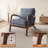 Mid Century Solid Wood Accent Chair Upholstered Armchair with Pillow and  storage Bag-116500003