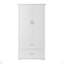 Armoire de rangement haute pour salle de bain, armoire avec deux portes et tiroirs, tablette réglable, panneau de fibres à densité moyenne, blanc