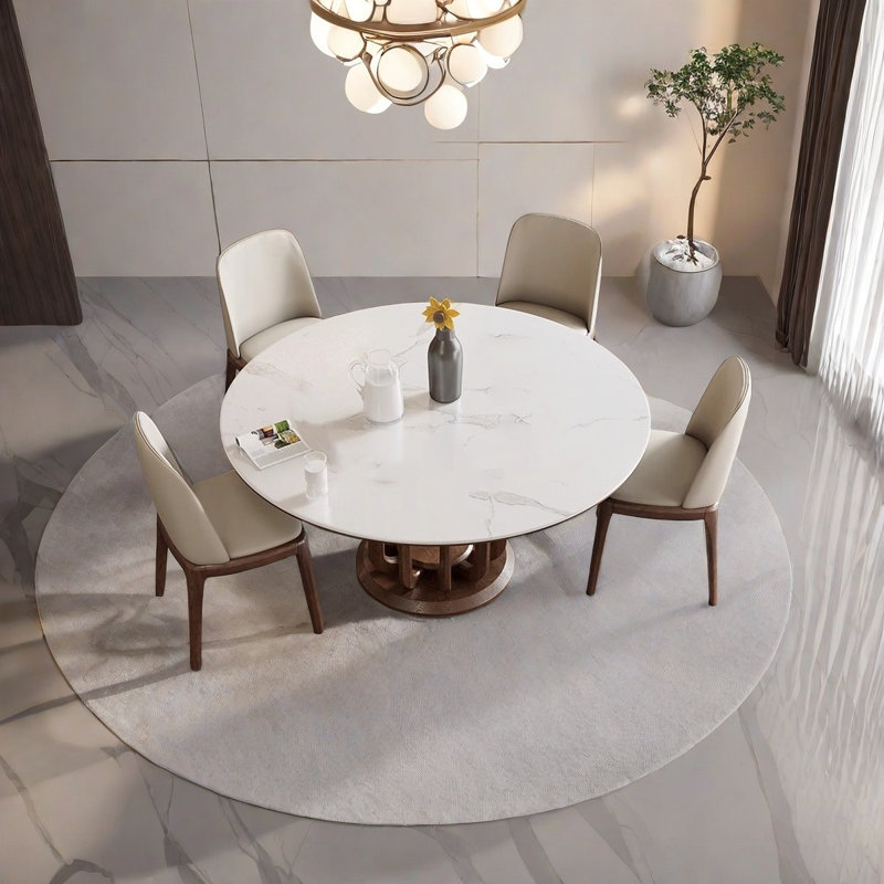 Table de salle à manger ronde, H 29,5 po x L 59,1 po x l 59,1 po