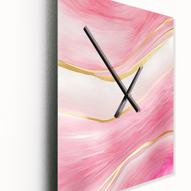 Irsah - Horloge murale abstraite moderne en marbre, H 40 po x l 30 po x P 1 po