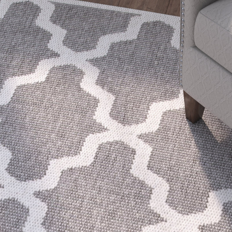 Geometric Machine Made Power Loom Polypropylene Indoor / Outdoor Area Rug, Rectangle 5'3" x 7'6"