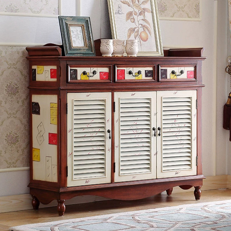 Nut-Brown Solid wood Shoe Storage