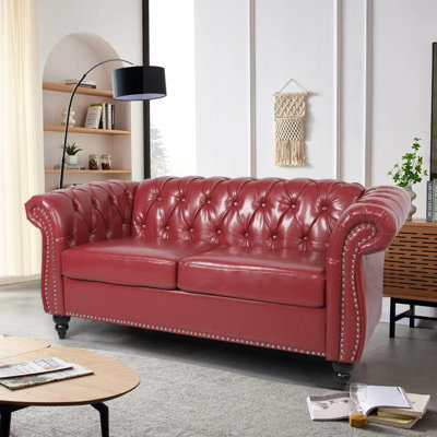 62'' Faux Leather Loveseat