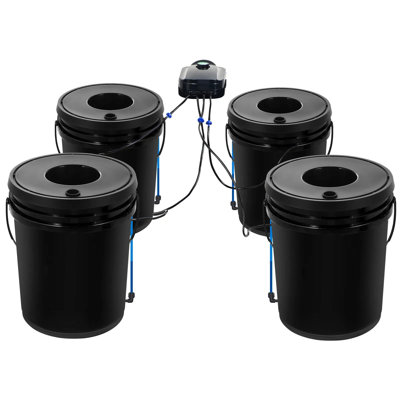 DWC Hydroponic System 5 Gal, 4 Buckets